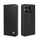 For Honor X8A Non-Magnetic Retro Texture Horizontal Flip Leather Case(Black) - 1