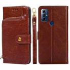 For Motorola Moto G Play 2023 Zipper Bag Leather Phone Case(Brown) - 1