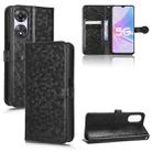 For OPPO A58 5G Honeycomb Dot Texture Leather Phone Case(Black) - 1