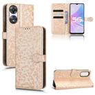 For OPPO A58 5G Honeycomb Dot Texture Leather Phone Case(Gold) - 1