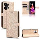 For OPPO Reno9 Pro+ Honeycomb Dot Texture Leather Phone Case(Gold) - 1