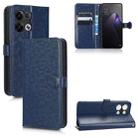 For OPPO Reno8 Pro+ 5G Honeycomb Dot Texture Leather Phone Case(Blue) - 1