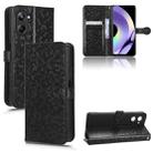 For Realme 10 4G Honeycomb Dot Texture Leather Phone Case(Black) - 1