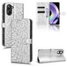 For Realme 10 4G Honeycomb Dot Texture Leather Phone Case(Silver) - 1