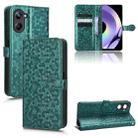 For Realme 10 Pro Honeycomb Dot Texture Leather Phone Case(Green) - 1