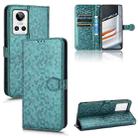 For Realme GT Neo 3 Honeycomb Dot Texture Leather Phone Case(Green) - 1