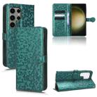 For Samsung Galaxy S23 Ultra 5G Honeycomb Dot Texture Leather Phone Case(Green) - 1