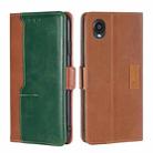 For Kyocera Digno BX2-Digno SX2-A101KC Contrast Color Side Buckle Leather Phone Case(Light Brown + Green) - 1