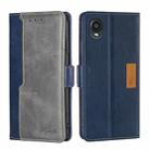 For Kyocera Digno BX2-Digno SX2-A101KC Contrast Color Side Buckle Leather Phone Case(Blue + Grey) - 1