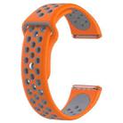 For Fitbit Versa Two-tone Silicone  Watch Band(Orange + Grey) - 1