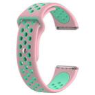 For Fitbit Versa Two-tone Silicone  Watch Band(Pink + Green) - 1