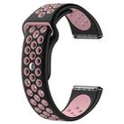 For Fitbit Versa Two-tone Silicone  Watch Band(Black + Pink) - 1