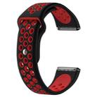 For Fitbit Versa Two-tone Silicone  Watch Band(Black + Red) - 1