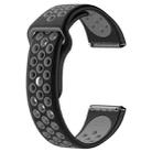 For Fitbit Versa Two-tone Silicone  Watch Band(Black + Grey) - 1