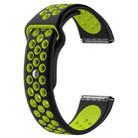 For Fitbit Versa Two-tone Silicone  Watch Band(Black + Green) - 1