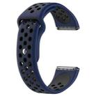 For Fitbit Versa Two-tone Silicone  Watch Band(Dark Blue + Black) - 1