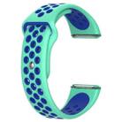 For Fitbit Versa Two-tone Silicone  Watch Band(Green + Blue) - 1
