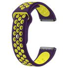 For Fitbit Versa Two-tone Silicone  Watch Band(Purple + Yellow) - 1