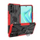 For Infinix Hot 20 Play Armor Bear Shockproof PC + TPU Phone Case with Ring(Red) - 1