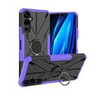 For Tecno Pova 4 Armor Bear Shockproof PC + TPU Phone Case with Ring(Purple) - 1