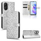 For Honor Play 40 Honeycomb Dot Texture Leather Phone Case(Silver) - 1
