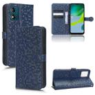 For Motorola Moto E13 4G Honeycomb Dot Texture Leather Phone Case(Blue) - 1