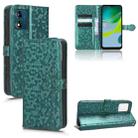 For Motorola Moto E13 4G Honeycomb Dot Texture Leather Phone Case(Green) - 1