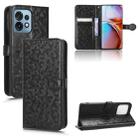 For Motorola Moto X40 Pro Honeycomb Dot Texture Leather Phone Case(Black) - 1