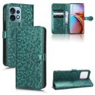 For Motorola Moto X40 Pro Honeycomb Dot Texture Leather Phone Case(Green) - 1