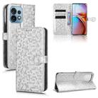 For Motorola Moto X40 Pro Honeycomb Dot Texture Leather Phone Case(Silver) - 1