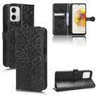 For Motorola Moto G73 5G Honeycomb Dot Texture Leather Phone Case(Black) - 1