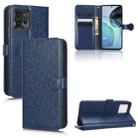 For Motorola Moto G72 4G Honeycomb Dot Texture Leather Phone Case(Blue) - 1
