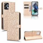 For Motorola Moto G13 / G23 4G Honeycomb Dot Texture Leather Phone Case(Gold) - 1