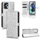 For Motorola Moto G13 / G23 4G Honeycomb Dot Texture Leather Phone Case(Silver) - 1