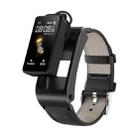 H21 1.14 inch Leather Band Earphone Detachable Smart Watch Support Temperature Measurement / Bluetooth Call / Voice Control(Black) - 1