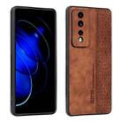 For Honor 80 GT 5G AZNS 3D Embossed Skin Feel Phone Case(Brown) - 1