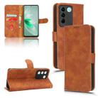 For vivo S16e Skin Feel Magnetic Flip Leather Phone Case(Brown) - 1