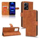 For Xiaomi Redmi Note 12 Pro+ 5G Skin Feel Magnetic Flip Leather Phone Case(Brown) - 1