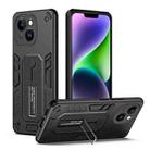 For iPhone 14 Plus Variety Brave Armor Finger Loop Holder Phone Case(Black) - 1