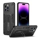 For iPhone 14 Pro Variety Brave Armor Finger Loop Holder Phone Case(Black) - 1