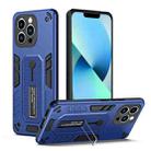 For iPhone 13 Pro Variety Brave Armor Finger Loop Holder Phone Case(Blue) - 1