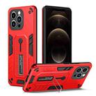 For iPhone 12 Pro Variety Brave Armor Finger Loop Holder Phone Case(Red) - 1