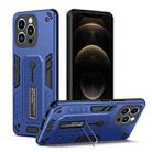 For iPhone 12 Pro Max Variety Brave Armor Finger Loop Holder Phone Case(Blue) - 1