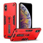 For iPhone X / XS Variety Brave Armor Finger Loop Holder Phone Case(Red) - 1