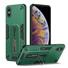 For iPhone X / XS Variety Brave Armor Finger Loop Holder Phone Case(Green) - 1