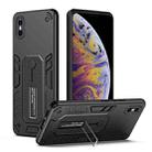 For iPhone XS Max Variety Brave Armor Finger Loop Holder Phone Case(Black) - 1