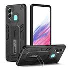 For Infinix Hot 12 Play Variety Brave Armor Finger Loop Holder Phone Case(Black) - 1