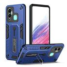 For Infinix Hot 12 Play Variety Brave Armor Finger Loop Holder Phone Case(Blue) - 1