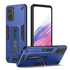 For Motorola Moto E22 4G / E22i Variety Brave Armor Finger Loop Holder Phone Case(Blue) - 1