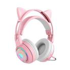 T25 RGB Stereo Cat Ear Bluetooth Wireless Headphones with Detachable Microphone(Pink) - 1